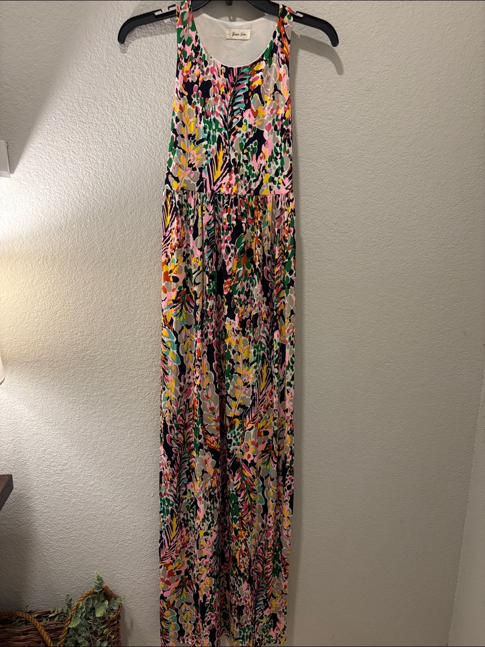 Beeson River Multicolor Abstract Floral Maxi Dress Size Small